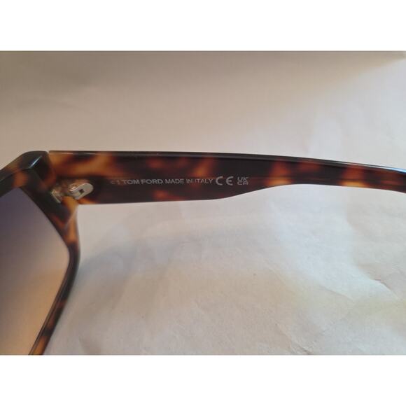 TOM FORD WYATT TF 989 55 B HAVANA W/ BLUE LENSES AUTHENTIC SUNGLASSES 56-15 main image 8